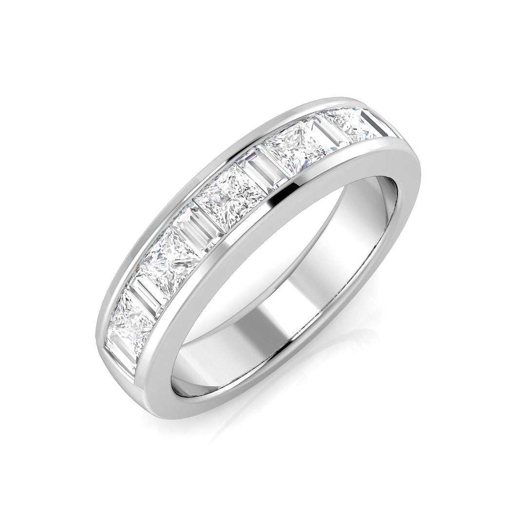 Diamond Half Eternity Ring in 10K/14K gold and platinum with certified lab-grown or natural diamonds