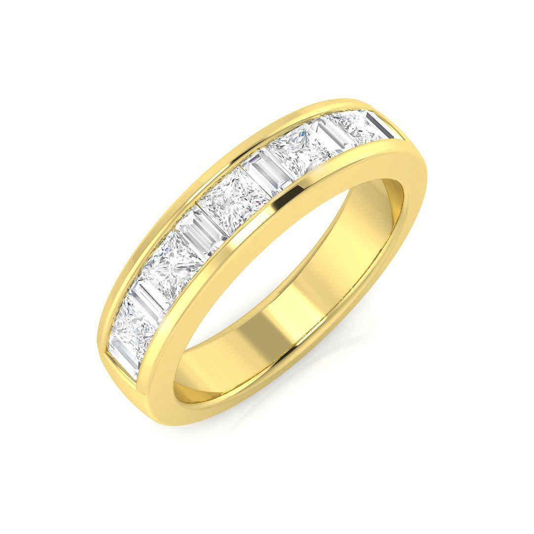 Diamond Half Eternity Ring in 10K/14K gold and platinum with certified lab-grown or natural diamonds