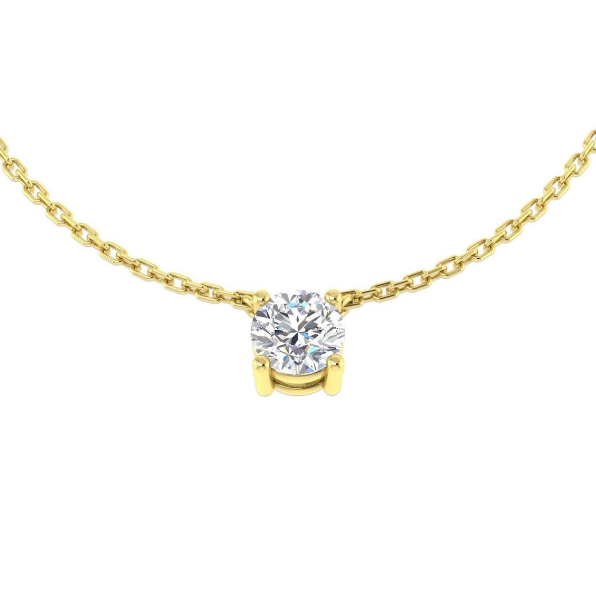 Floating Round Diamond Pendant Without Chain in in 10K/14K gold and platinum with certified lab-grown or natural diamonds