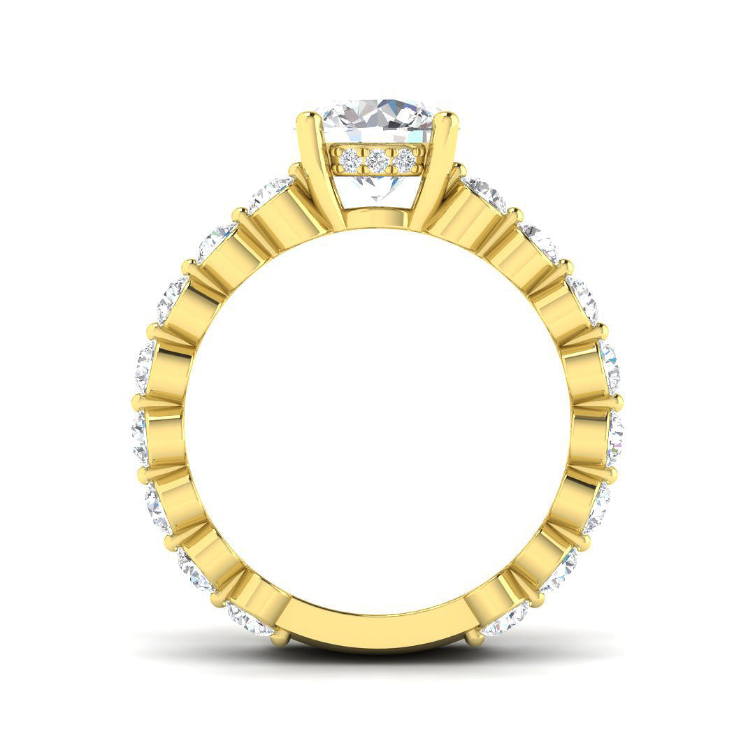 Double-Row Round Diamond Statement Ring in 10K/14K gold and platinum with certified lab-grown or natural diamonds