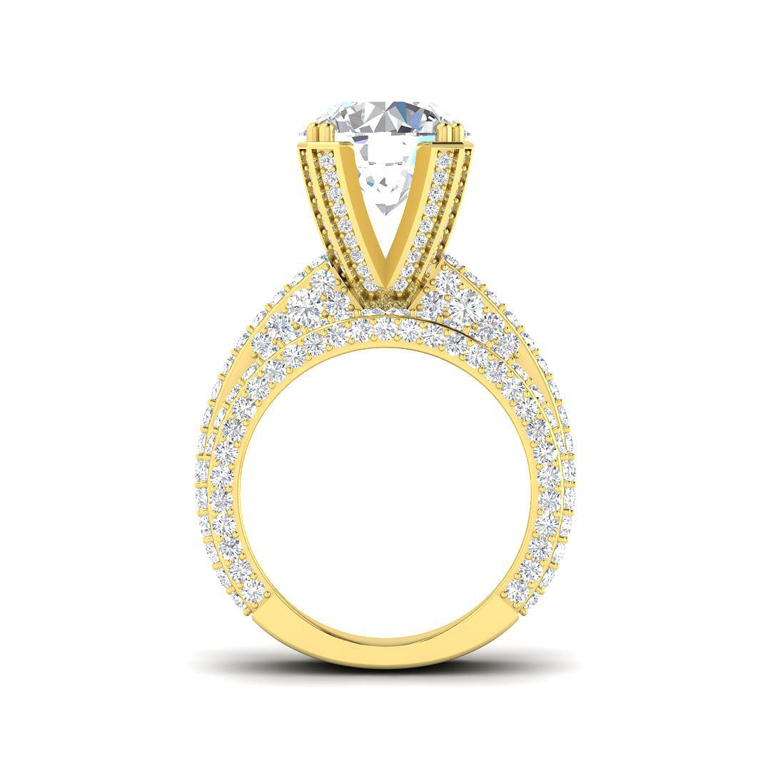 Pavé Split Band Diamond Wedding Ring Set in 10K/14K gold and platinum with certified lab-grown or natural diamonds