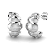 Stunning 0.25Ct Scattered Diamond Bubble Hoop Earrings in in 10K/14K gold and platinum with certified lab-grown or natural diamonds