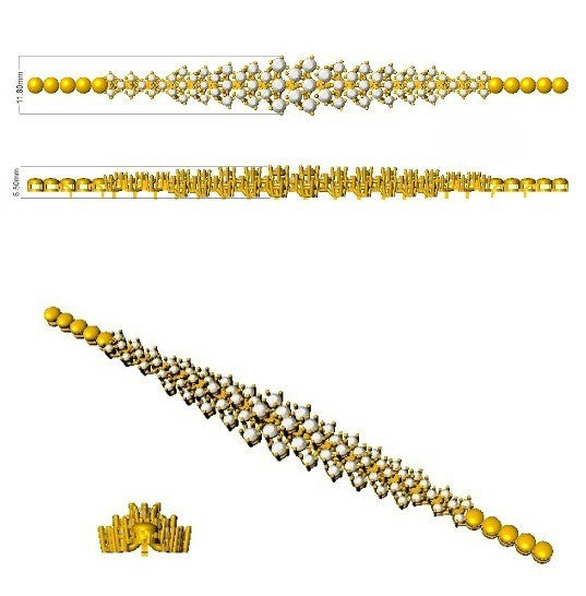 Natural Round Cut Cluster Diamond Beaded Bracelet or Solid in 10K/14K gold and platinum with certified lab-grown or natural diamonds