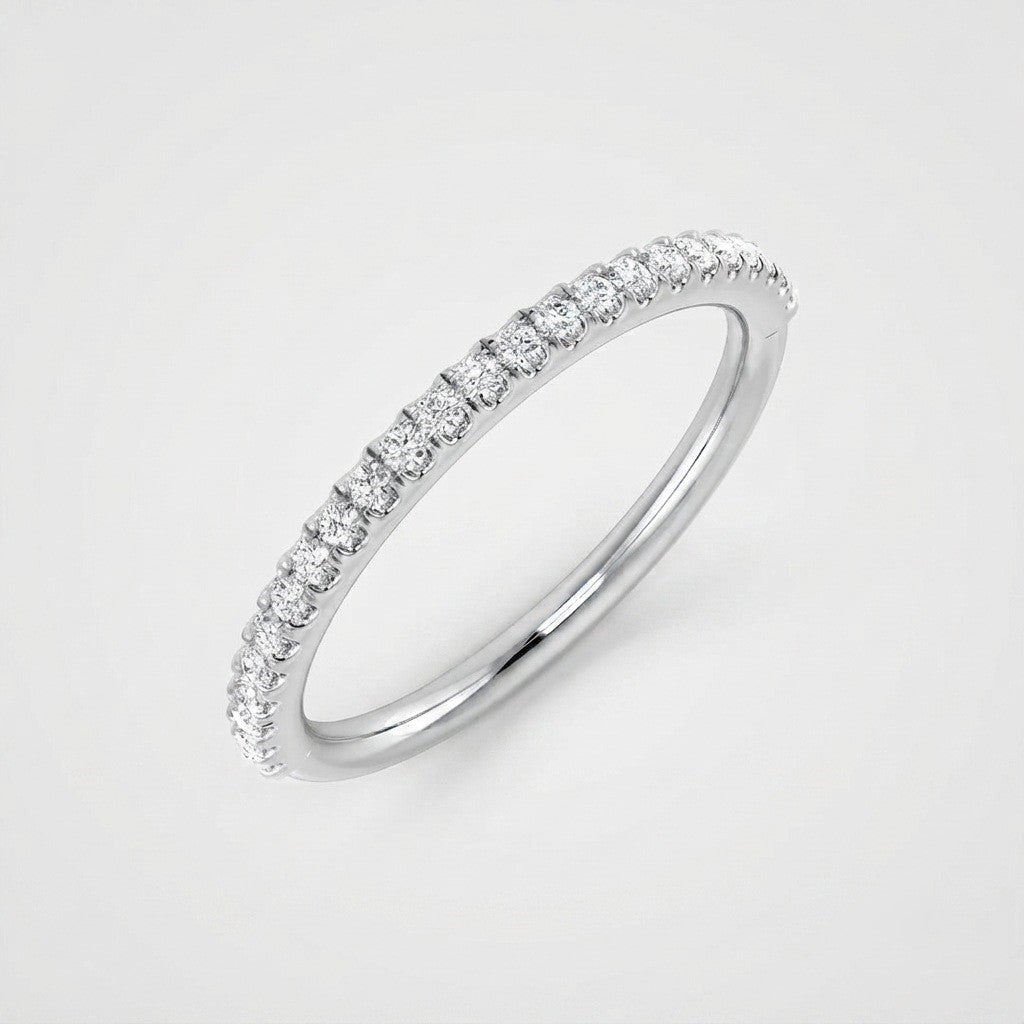 Diamond Half Eternity Ring in 10K/14K gold and platinum with certified lab-grown or natural diamonds