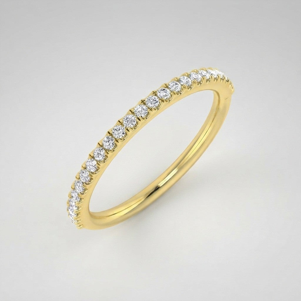 Diamond Half Eternity Ring in 10K/14K gold and platinum with certified lab-grown or natural diamonds