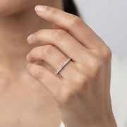 Diamond Half Eternity Ring in 10K/14K gold and platinum with certified lab-grown or natural diamonds