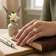 Diamond Asscher Engagement Ring in 10K/14K gold and platinum with certified lab-grown or natural diamonds