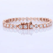 Bezel Set Diamond Tennis Bracelet in 10K/14K gold and platinum with certified lab-grown or natural diamonds