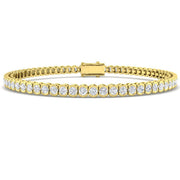 Round Lab Grown Diamond Tennis Bracelet in Semi Bezel Set with Secure Box Clasp in 10K/14K gold and platinum with certified lab-grown or natural diamonds