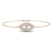 Lab Grown Diamond Evil Eye Protection Bracelet in 10K/14K gold and platinum with certified lab-grown or natural diamonds