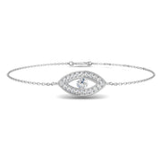 Lab Grown Diamond Evil Eye Protection Bracelet in 10K/14K gold and platinum with certified lab-grown or natural diamonds
