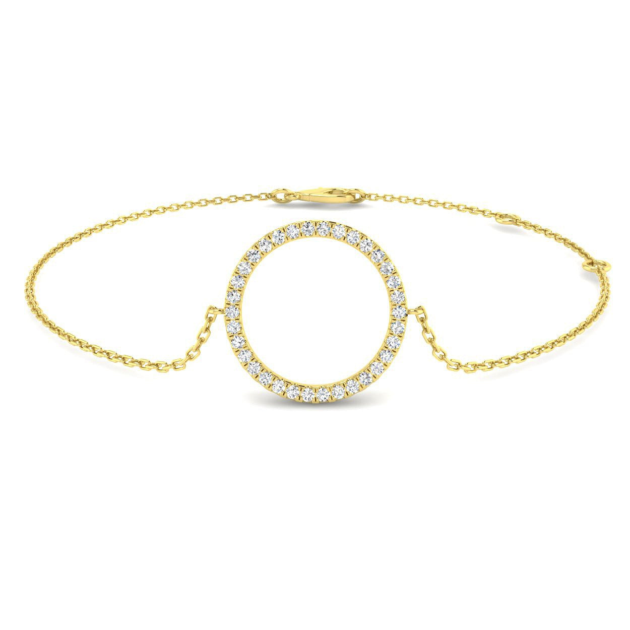 Natural Diamond Circle of Life Bracelet in 10K/14K gold and platinum with certified lab-grown or natural diamonds