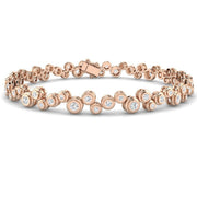 Natural Diamond Cluster Tennis Bracelet in 10K/14K gold and platinum with certified lab-grown or natural diamonds