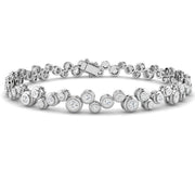 Natural Diamond Cluster Tennis Bracelet in 10K/14K gold and platinum with certified lab-grown or natural diamonds