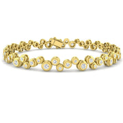 Natural Diamond Cluster Tennis Bracelet in 10K/14K gold and platinum with certified lab-grown or natural diamonds