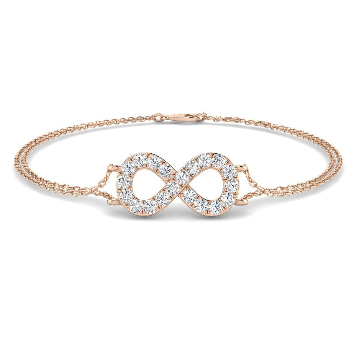 Platinum Lab Grown Diamond Infinity Bracelet in 10K/14K gold and platinum with certified lab-grown or natural diamonds