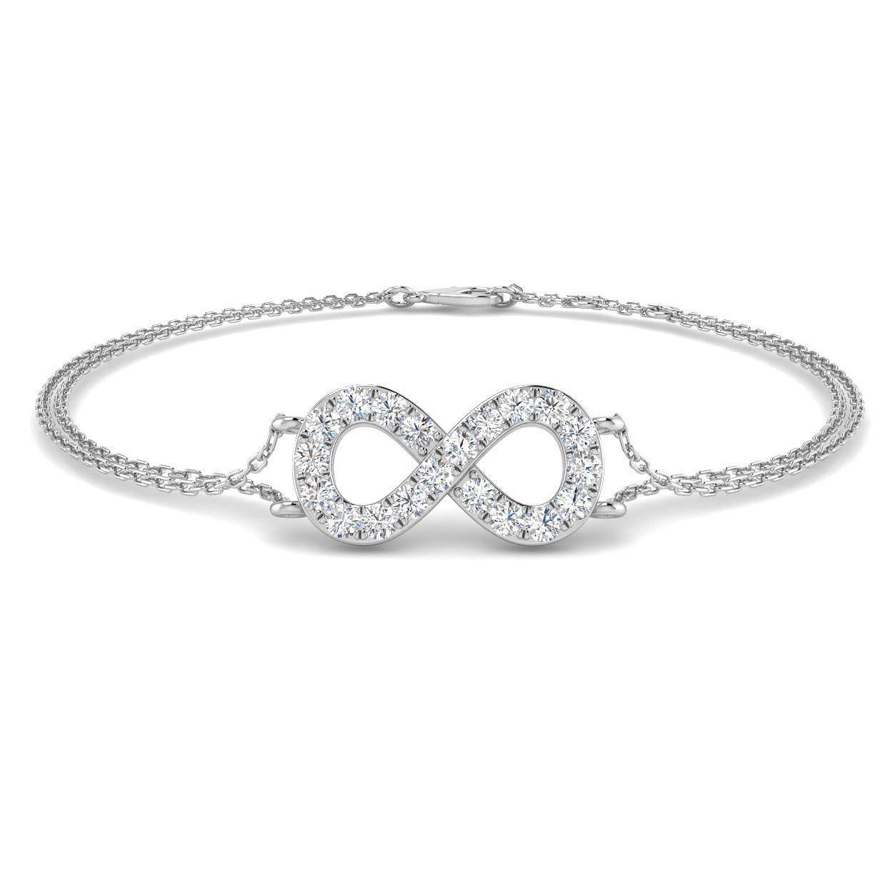 Platinum Lab Grown Diamond Infinity Bracelet in 10K/14K gold and platinum with certified lab-grown or natural diamonds
