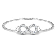 Platinum Lab Grown Diamond Infinity Bracelet in 10K/14K gold and platinum with certified lab-grown or natural diamonds