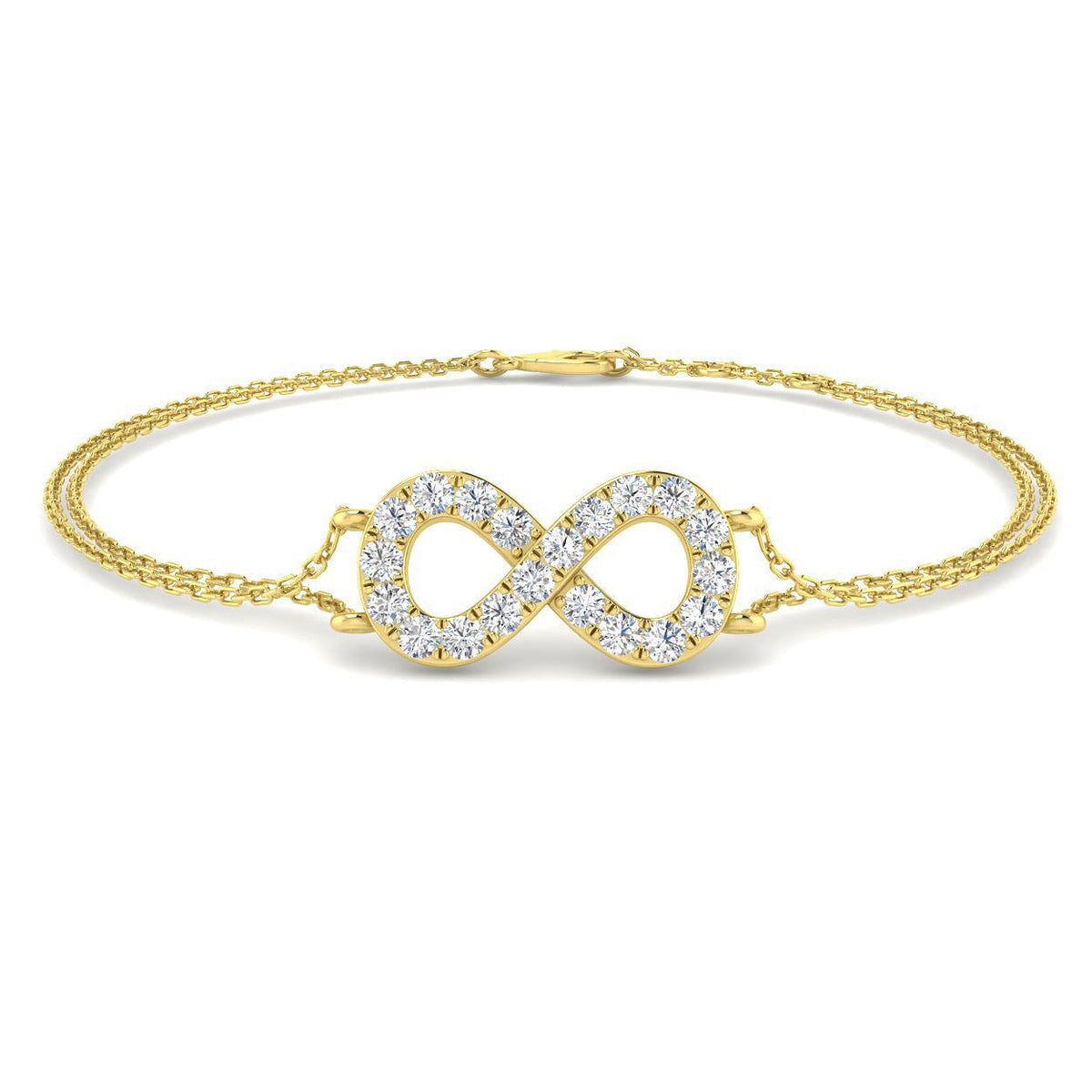 Platinum Lab Grown Diamond Infinity Bracelet in 10K/14K gold and platinum with certified lab-grown or natural diamonds