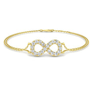 Platinum Lab Grown Diamond Infinity Bracelet in 10K/14K gold and platinum with certified lab-grown or natural diamonds