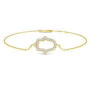Natural Diamond Hamsa Bracelet in 10K/14K gold and platinum with certified lab-grown or natural diamonds