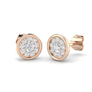 Elegant 0.25Ct Round Diamond Cluster Stud Earrings in in 10K/14K gold and platinum with certified lab-grown or natural diamonds