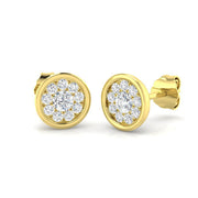 Elegant 0.25Ct Round Diamond Cluster Stud Earrings in in 10K/14K gold and platinum with certified lab-grown or natural diamonds
