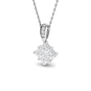 Square Diamond Pendant 0.5ct in 10K/14K gold and platinum with certified lab-grown or natural diamonds