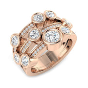 Luxury Diamond Bubble Ring 1.50ct in 10K/14K gold and platinum with certified lab-grown or natural diamonds