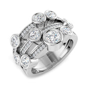 Luxury Diamond Bubble Ring 1.50ct in 10K/14K gold and platinum with certified lab-grown or natural diamonds