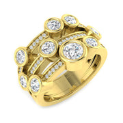 Luxury Diamond Bubble Ring 1.50ct in 10K/14K gold and platinum with certified lab-grown or natural diamonds