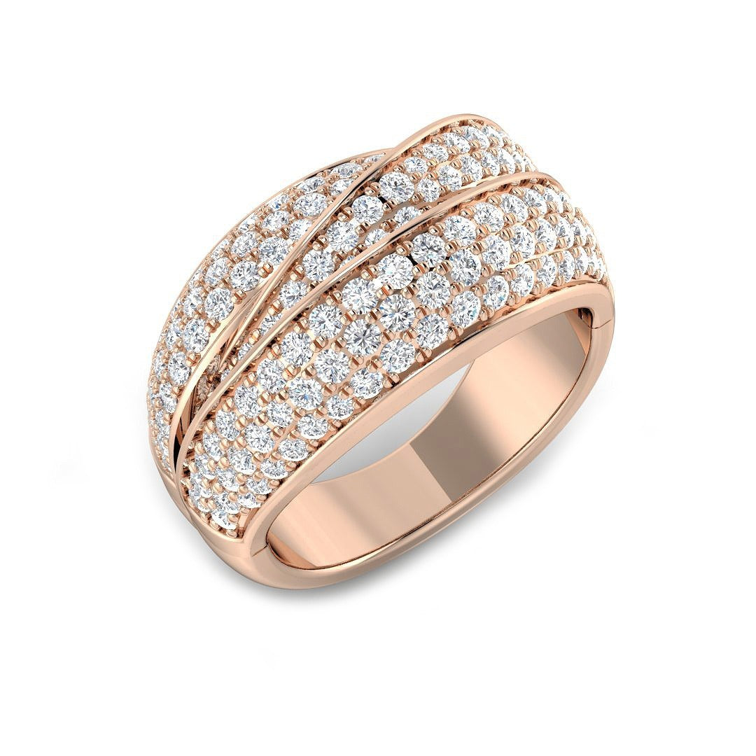 Diamond Pave Ring in 10K/14K gold and platinum with certified lab-grown or natural diamonds