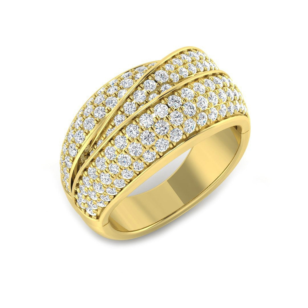 Diamond Pave Ring in 10K/14K gold and platinum with certified lab-grown or natural diamonds