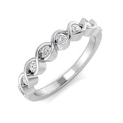Diamond Teisted Half Eternity Ring in 10K/14K gold and platinum with certified lab-grown or natural diamonds