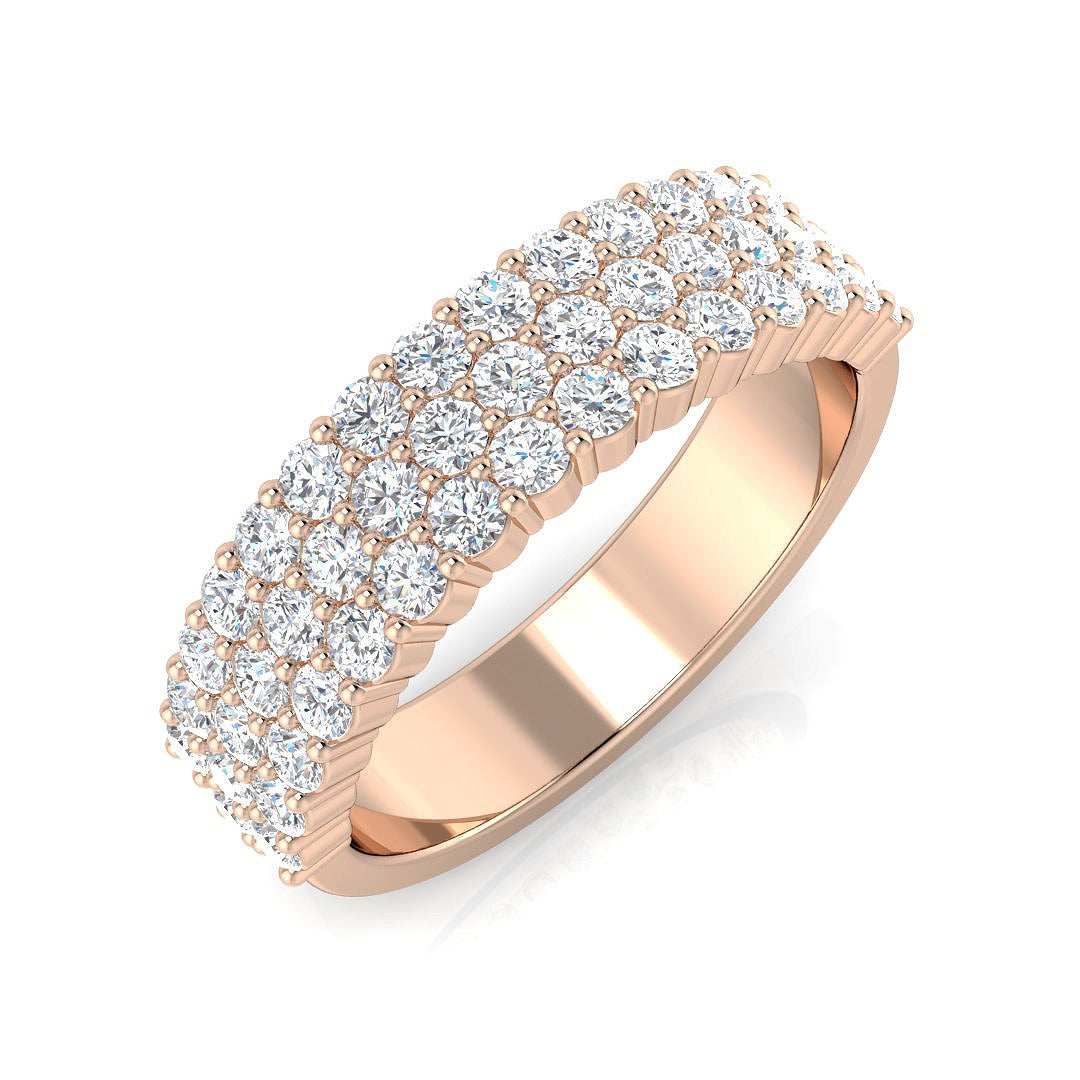 Diamond Half Eternity Ring in 10K/14K gold and platinum with certified lab-grown or natural diamonds