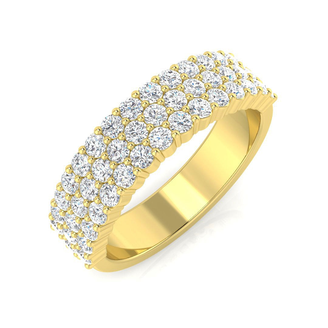 Diamond Half Eternity Ring in 10K/14K gold and platinum with certified lab-grown or natural diamonds