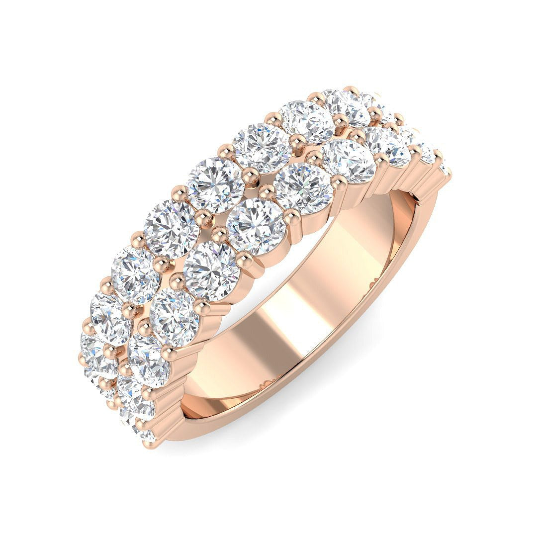 Diamond Half Eternity Ring in 10K/14K gold and platinum with certified lab-grown or natural diamonds