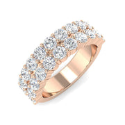 Diamond Half Eternity Ring in 10K/14K gold and platinum with certified lab-grown or natural diamonds