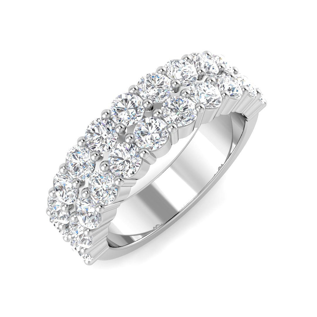 Diamond Half Eternity Ring in 10K/14K gold and platinum with certified lab-grown or natural diamonds