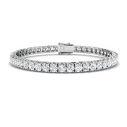 Round Cut Prong Set Lab Grown Diamond Tennis Bracelet in Platinum with Box Closure in 10K/14K gold and platinum with certified lab-grown or natural diamonds