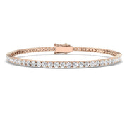 Round Natural Diamond Tennis Bracelet in Prong Set with Box Closure in 10K/14K gold and platinum with certified lab-grown or natural diamonds