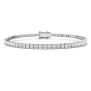 Round Natural Diamond Tennis Bracelet in Prong Set with Box Closure in 10K/14K gold and platinum with certified lab-grown or natural diamonds