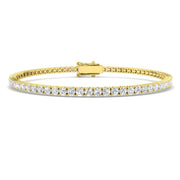 Round Natural Diamond Tennis Bracelet in Prong Set with Box Closure in 10K/14K gold and platinum with certified lab-grown or natural diamonds