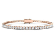 Round Natural Diamond Tennis Bracelet in Prong Set with Box Closure in 10K/14K gold and platinum with certified lab-grown or natural diamonds