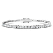Round Natural Diamond Tennis Bracelet in Prong Set with Box Closure in 10K/14K gold and platinum with certified lab-grown or natural diamonds
