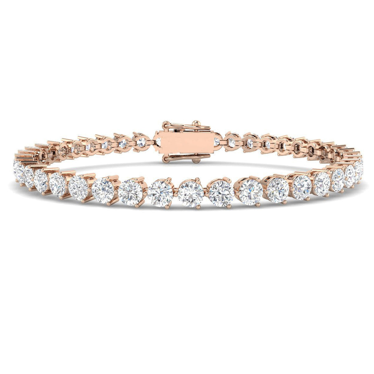 Natural Round Diamond Tennis Bracelet in Platinum in Prong Set with Secure Box Clasp in 10K/14K gold and platinum with certified lab-grown or natural diamonds