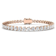 Natural Round Diamond Tennis Bracelet in Platinum in Prong Set with Secure Box Clasp in 10K/14K gold and platinum with certified lab-grown or natural diamonds