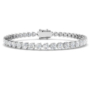 Natural Round Diamond Tennis Bracelet in Platinum in Prong Set with Secure Box Clasp in 10K/14K gold and platinum with certified lab-grown or natural diamonds