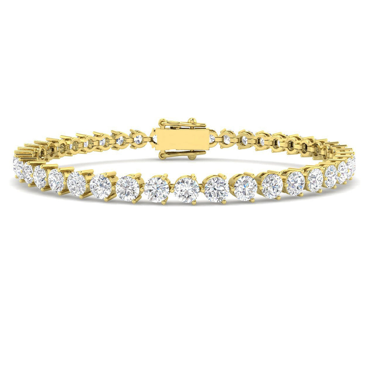 Natural Round Diamond Tennis Bracelet in Platinum in Prong Set with Secure Box Clasp in 10K/14K gold and platinum with certified lab-grown or natural diamonds