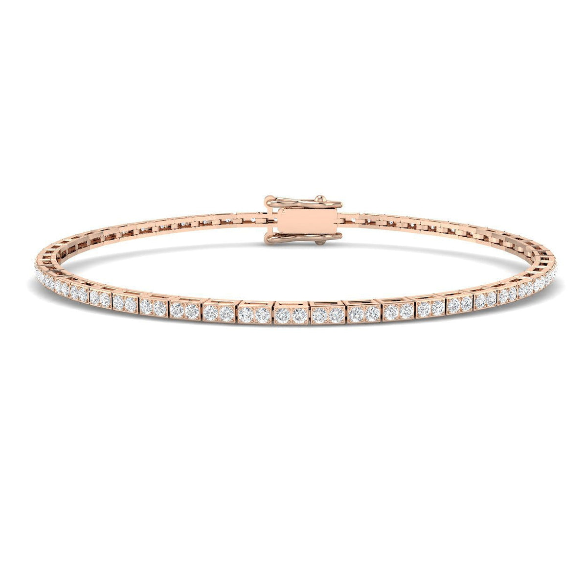 Platinum Lab Grown Round Diamond Tennis Bracelet in 10K/14K gold and platinum with certified lab-grown or natural diamonds
